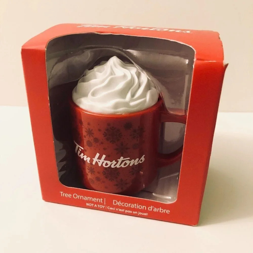 2021 Tim Hortons Ornament Red Coffee Mug Christmas Holiday Cup Hot Chocolate